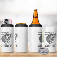 Funny Cowboy Opossum 4 in 1 Can Cooler Tumbler Go On Now Git Western Country Opossum - Wonder Print Shop