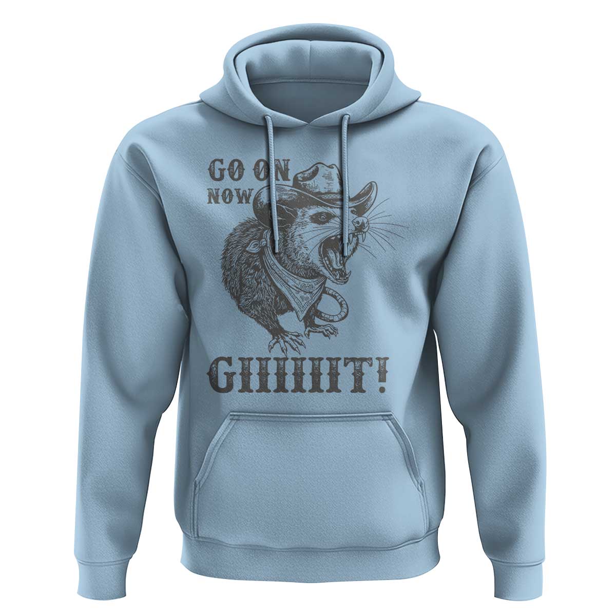 Funny Cowboy Opossum Hoodie Go On Now Git Western Country Opossum - Wonder Print Shop