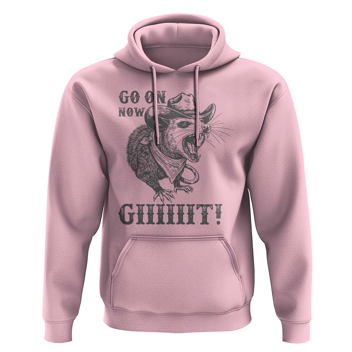 Funny Cowboy Opossum Hoodie Go On Now Git Western Country Opossum - Wonder Print Shop