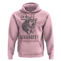 Funny Cowboy Opossum Hoodie Go On Now Git Western Country Opossum - Wonder Print Shop