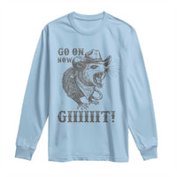 Funny Cowboy Opossum Long Sleeve Shirt Go On Now Git Western Country Opossum - Wonder Print Shop