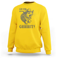 Funny Cowboy Opossum Sweatshirt Go On Now Git Western Country Opossum - Wonder Print Shop