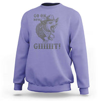 Funny Cowboy Opossum Sweatshirt Go On Now Git Western Country Opossum - Wonder Print Shop