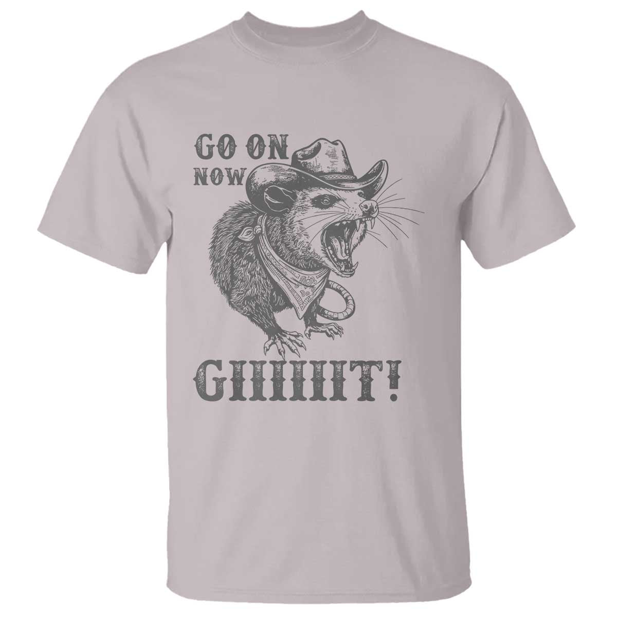 Funny Cowboy Opossum T Shirt Go On Now Git Western Country Opossum - Wonder Print Shop