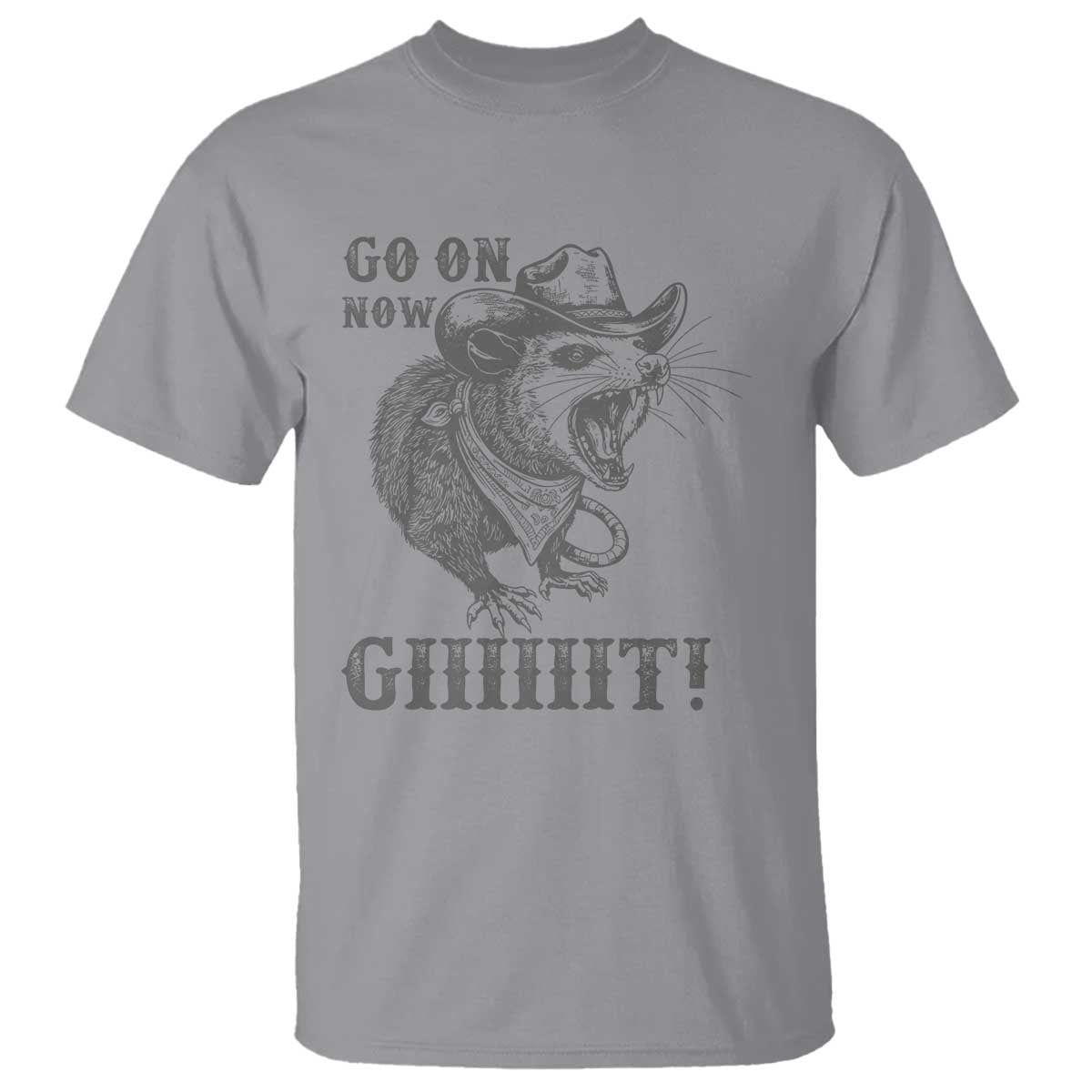 Funny Cowboy Opossum T Shirt Go On Now Git Western Country Opossum - Wonder Print Shop
