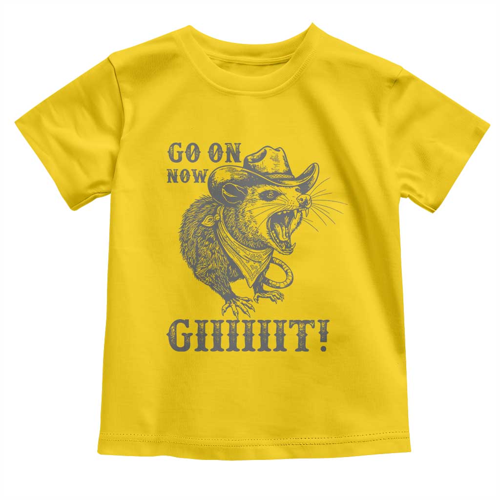 Funny Cowboy Opossum Toddler T Shirt Go On Now Git Western Country Opossum - Wonder Print Shop