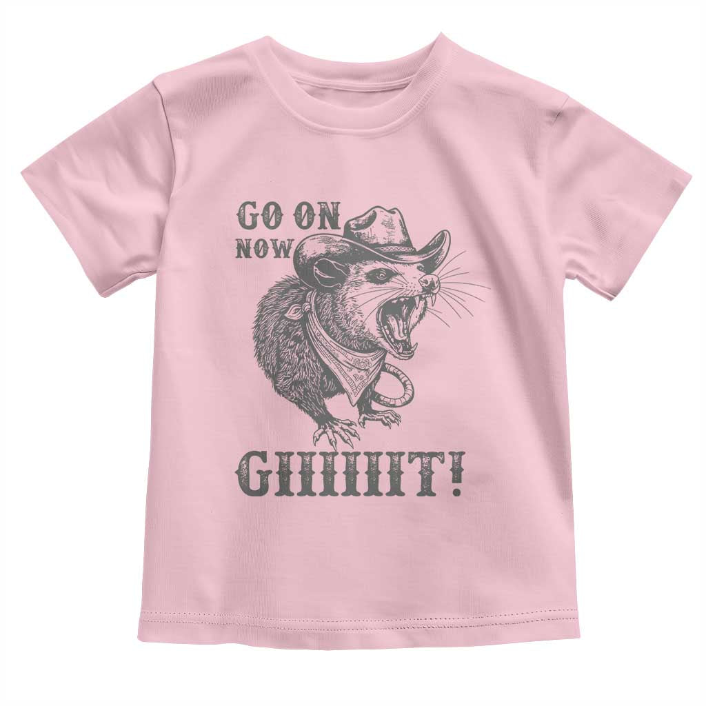 Funny Cowboy Opossum Toddler T Shirt Go On Now Git Western Country Opossum - Wonder Print Shop