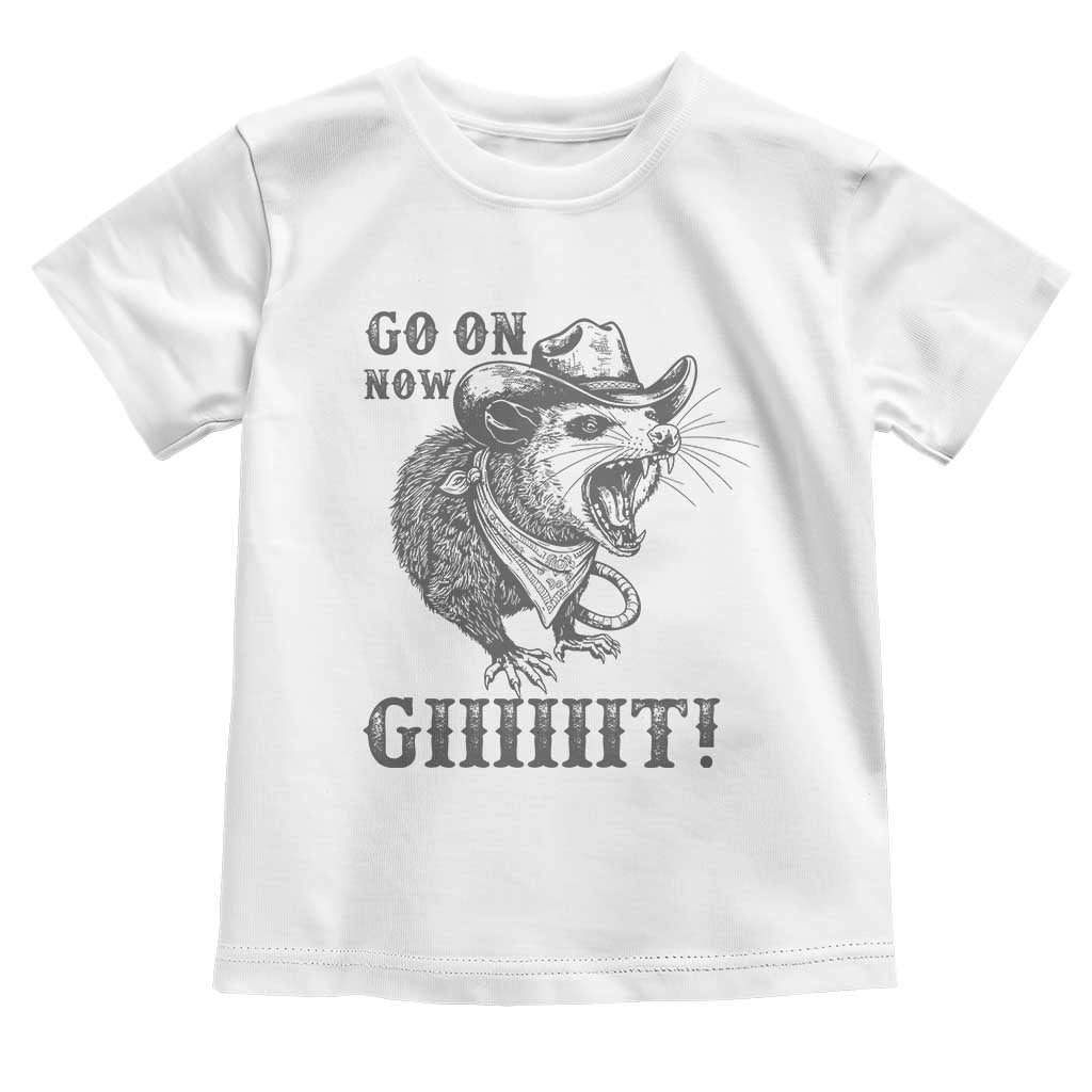 Funny Cowboy Opossum Toddler T Shirt Go On Now Git Western Country Opossum - Wonder Print Shop