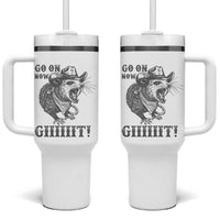 Funny Cowboy Opossum Tumbler With Handle Go On Now Git Western Country Opossum - Wonder Print Shop