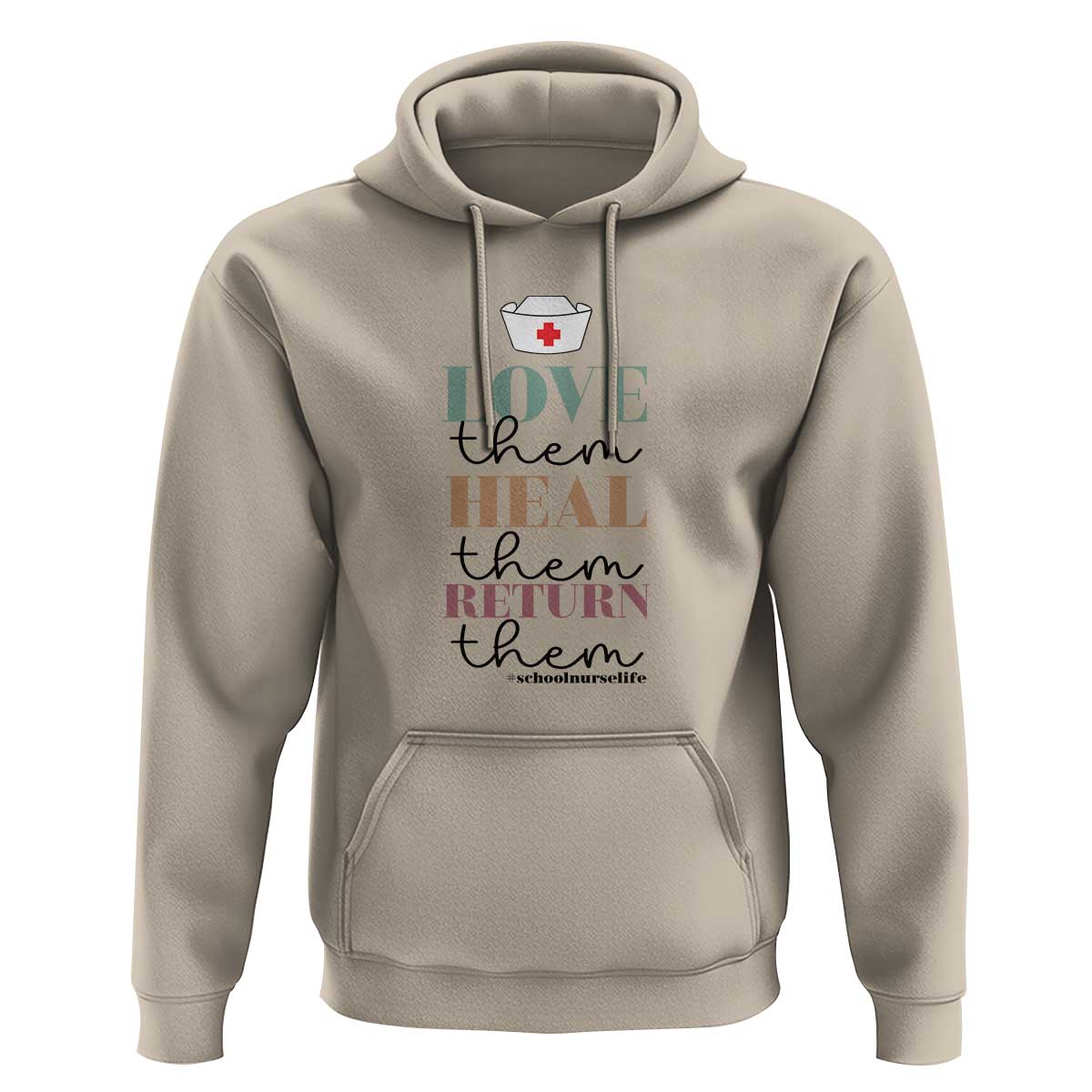 School Nurse Hoodie Love Heal Return Them Nursing Cap - Wonder Print Shop