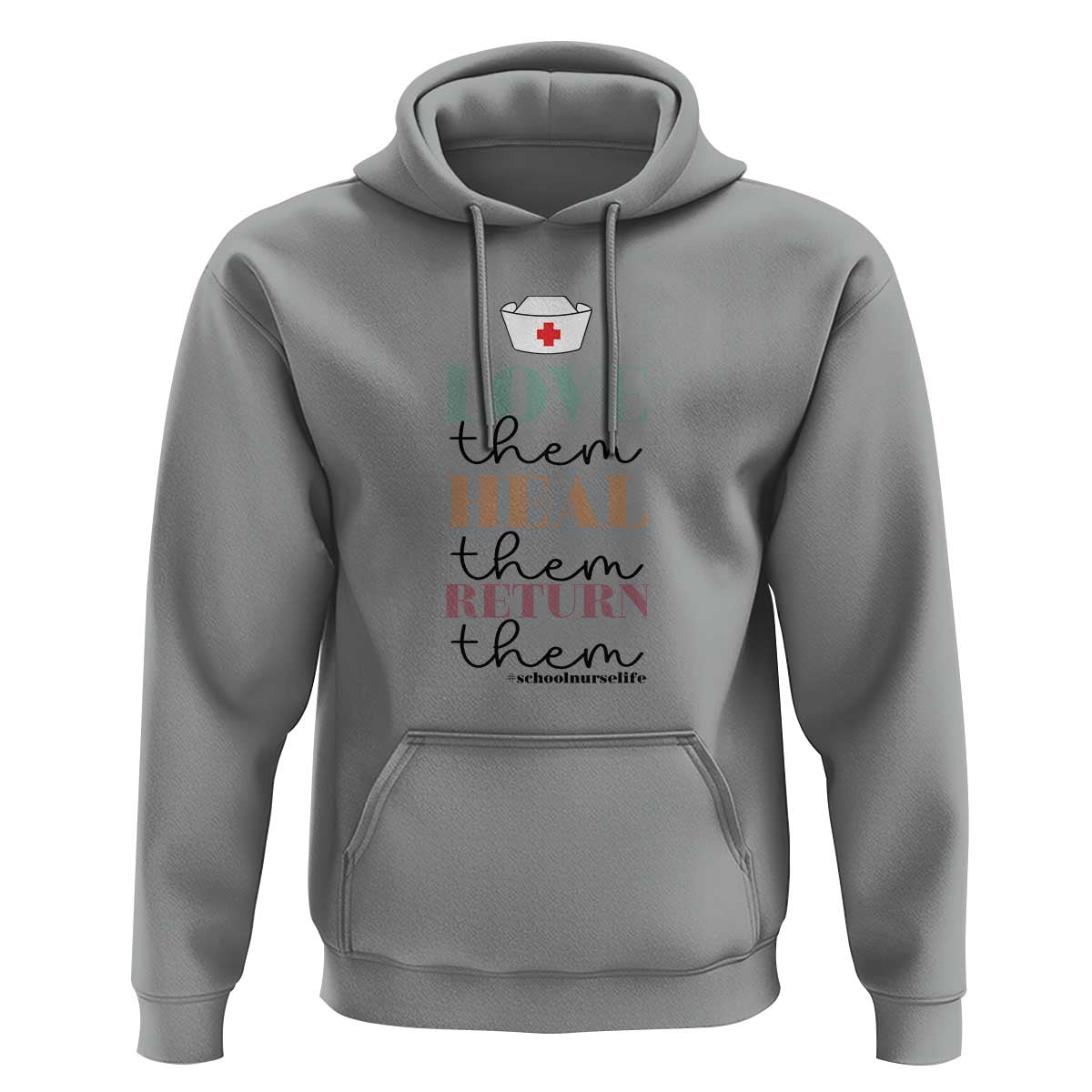 School Nurse Hoodie Love Heal Return Them Nursing Cap - Wonder Print Shop