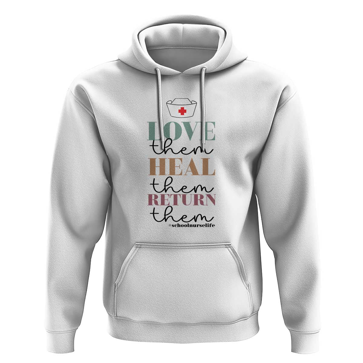 School Nurse Hoodie Love Heal Return Them Nursing Cap - Wonder Print Shop