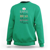 School Nurse Sweatshirt Love Heal Return Them Nursing Cap - Wonder Print Shop