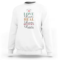 School Nurse Sweatshirt Love Heal Return Them Nursing Cap - Wonder Print Shop