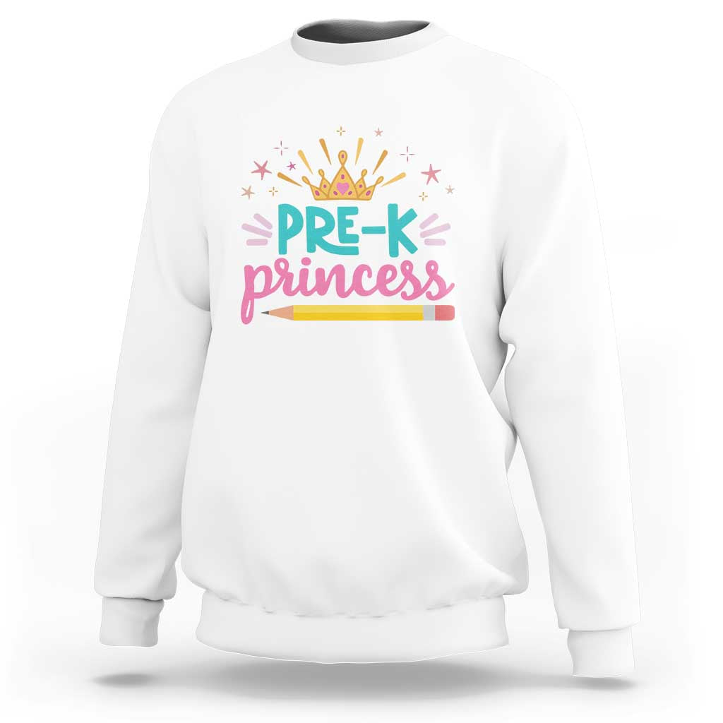 Back To School Sweatshirt Pre-K Princess Lovely Yellow Crown Pencil Cute Star - Wonder Print Shop