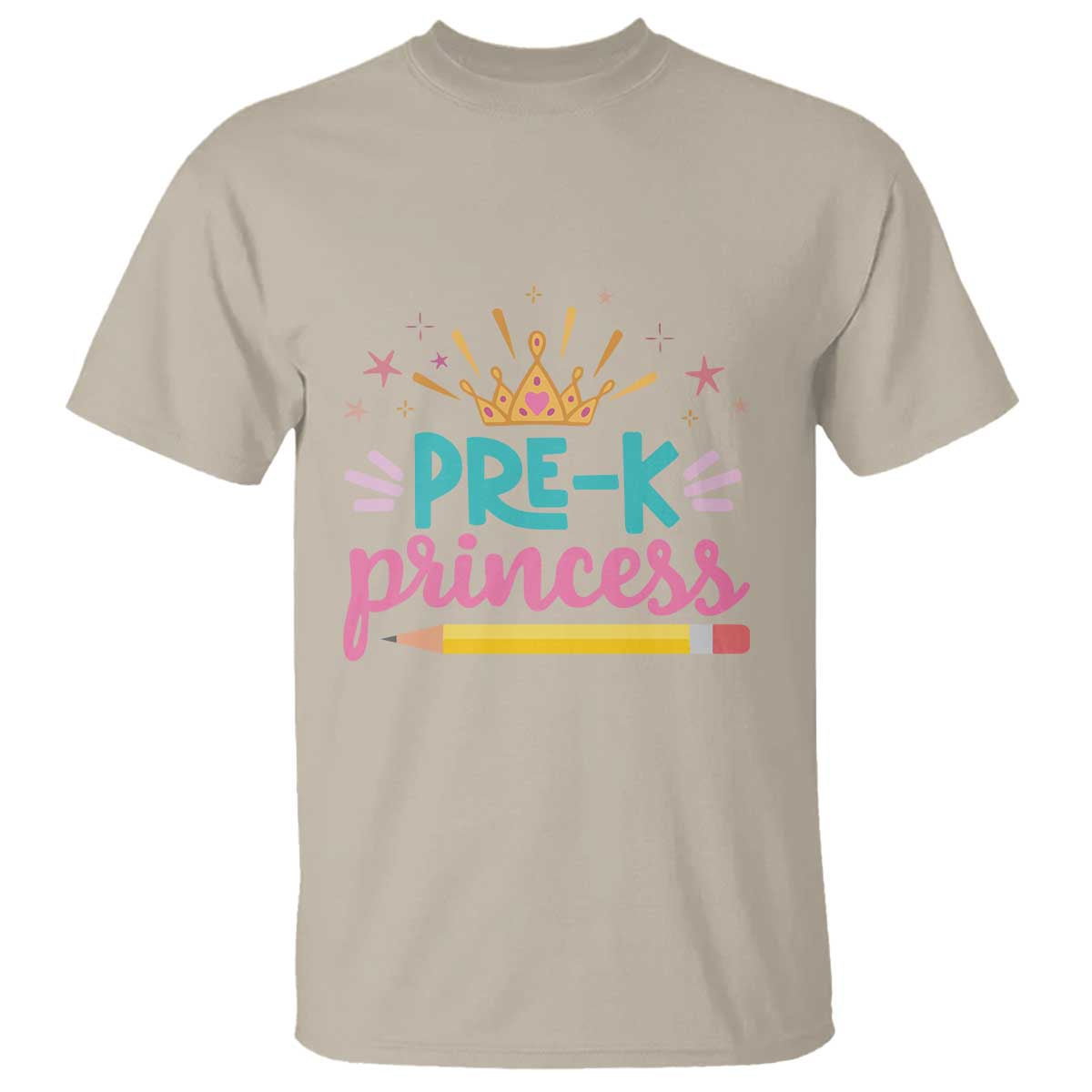 Back To School T Shirt Pre-K Princess Lovely Yellow Crown Pencil Cute Star - Wonder Print Shop