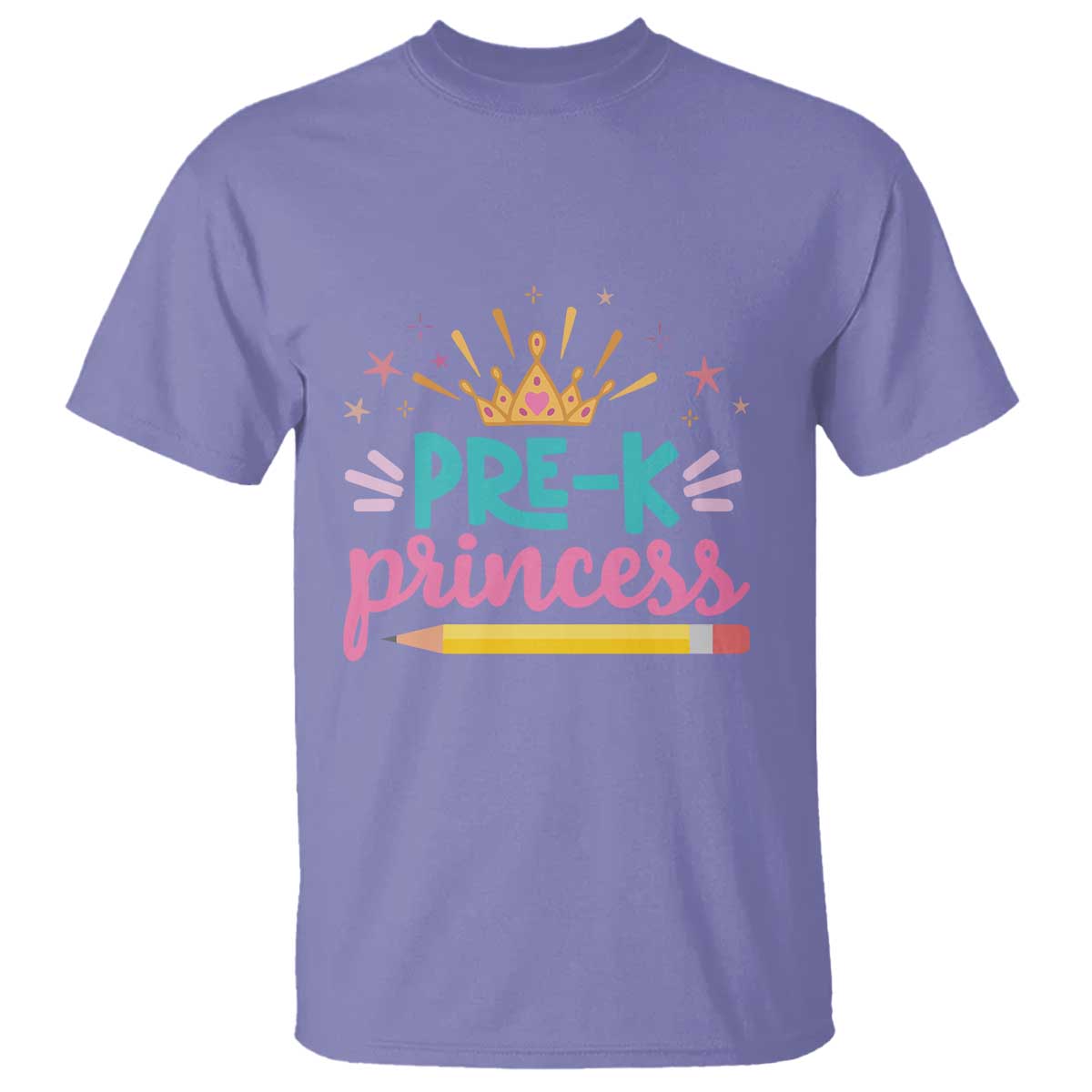 Back To School T Shirt Pre-K Princess Lovely Yellow Crown Pencil Cute Star - Wonder Print Shop