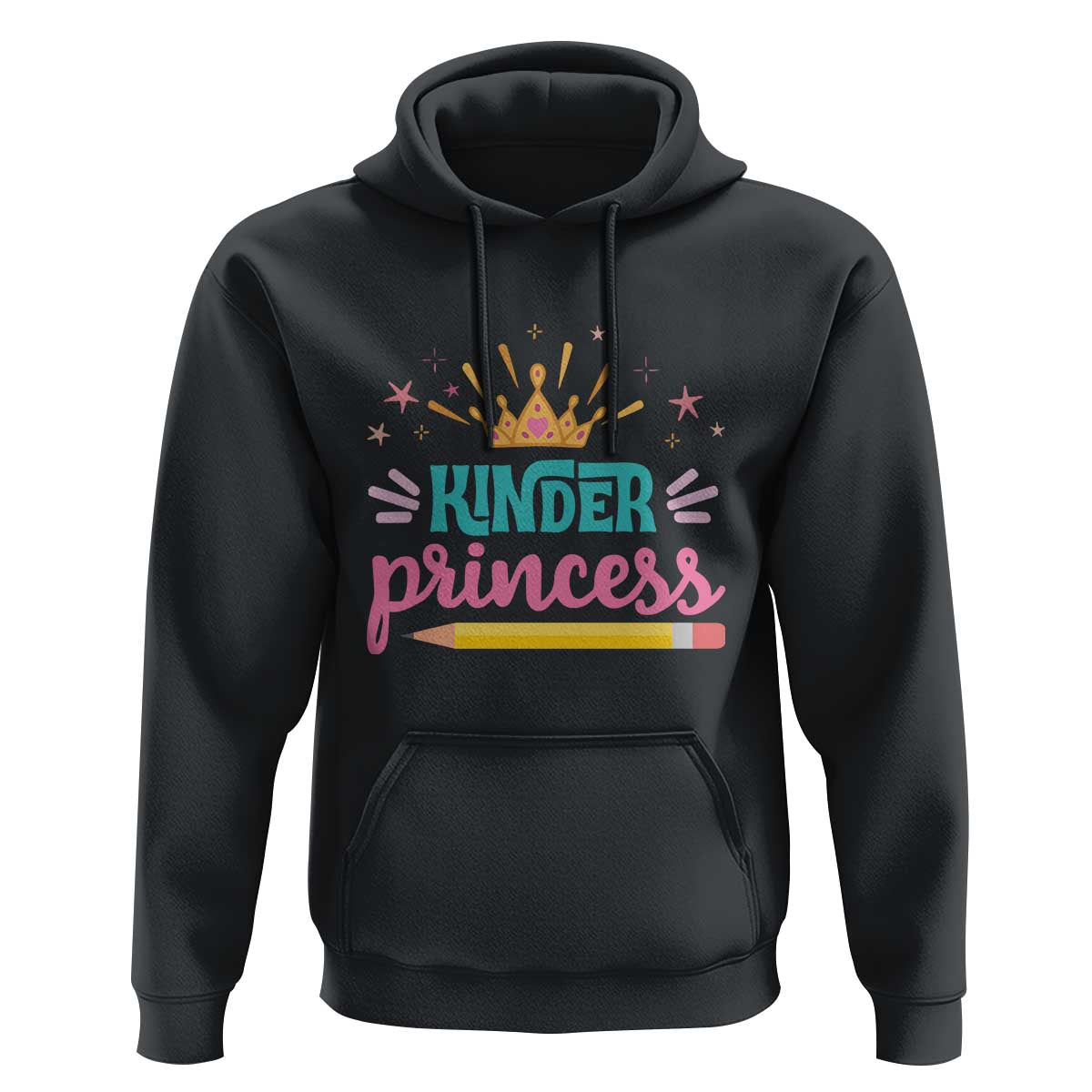 Back To School Hoodie Kinder Princess Lovely Yellow Crown Pencil Cute Star - Wonder Print Shop