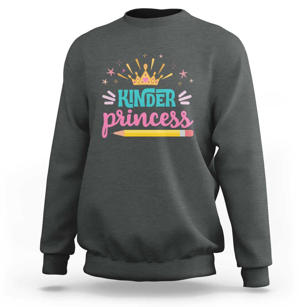 Back To School Sweatshirt Kinder Princess Lovely Yellow Crown Pencil Cute Star - Wonder Print Shop