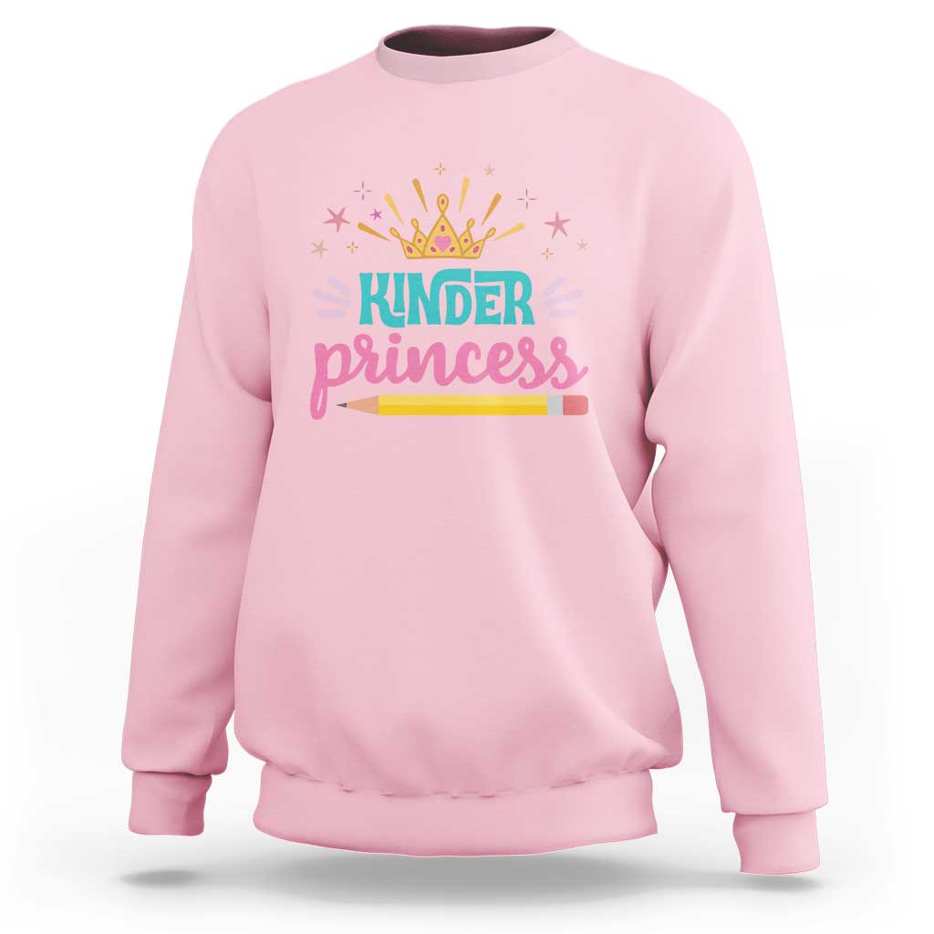 Back To School Sweatshirt Kinder Princess Lovely Yellow Crown Pencil Cute Star - Wonder Print Shop