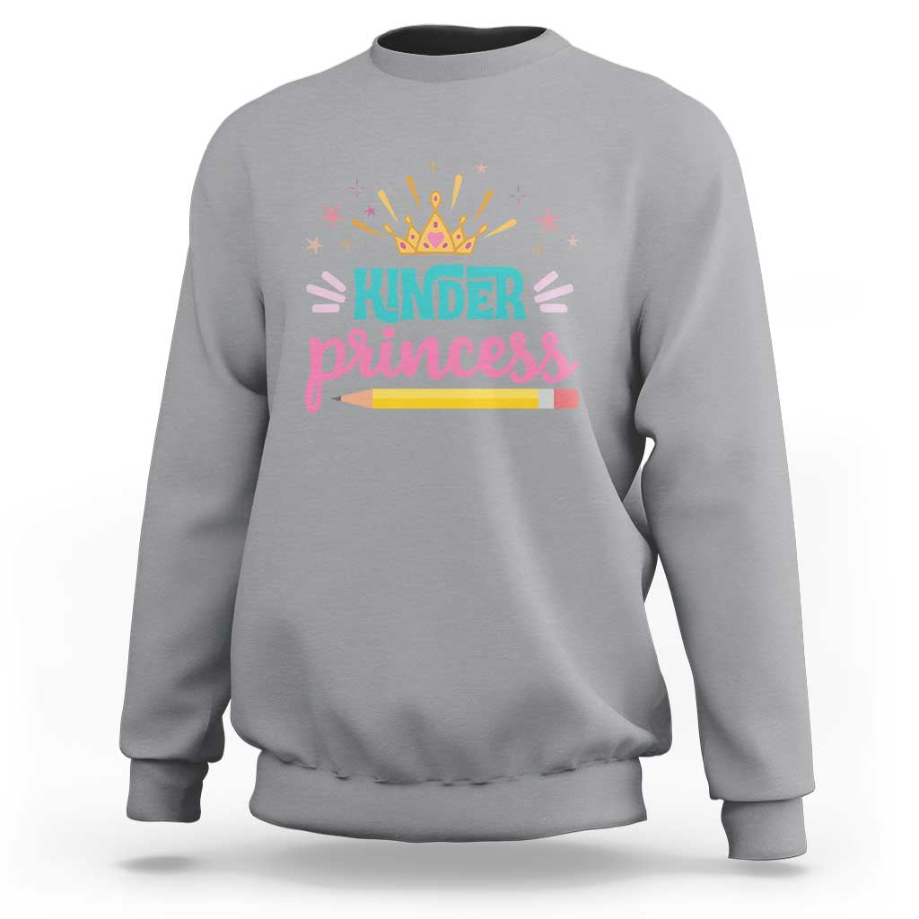 Back To School Sweatshirt Kinder Princess Lovely Yellow Crown Pencil Cute Star - Wonder Print Shop