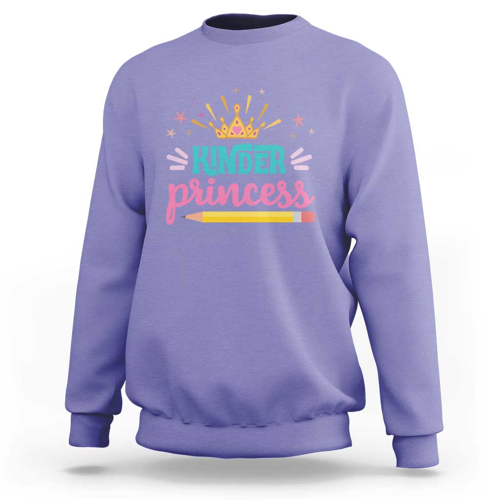 Back To School Sweatshirt Kinder Princess Lovely Yellow Crown Pencil Cute Star - Wonder Print Shop