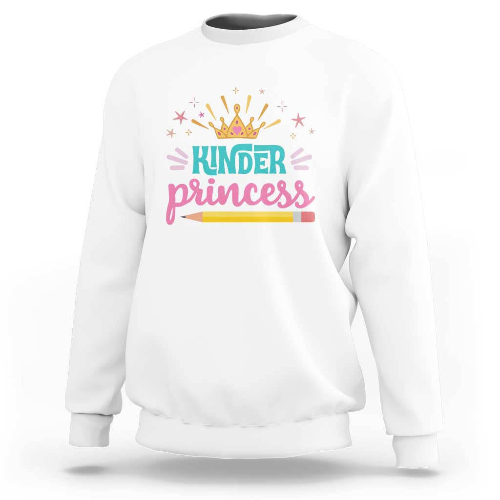 Back To School Sweatshirt Kinder Princess Lovely Yellow Crown Pencil Cute Star - Wonder Print Shop