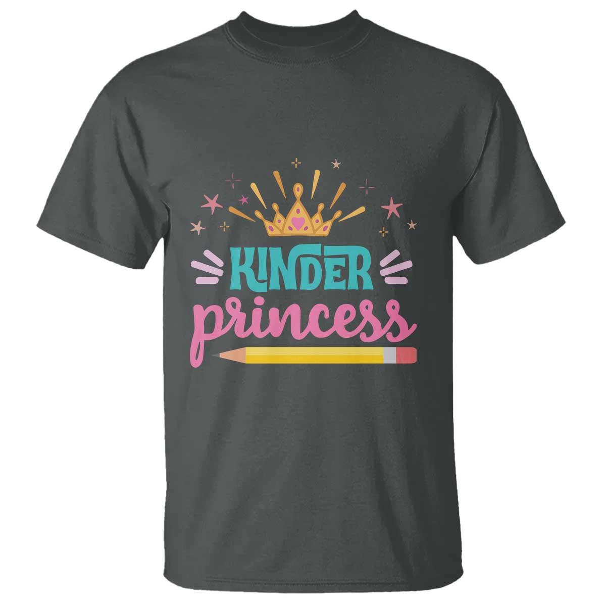 Back To School T Shirt Kinder Princess Lovely Yellow Crown Pencil Cute Star - Wonder Print Shop