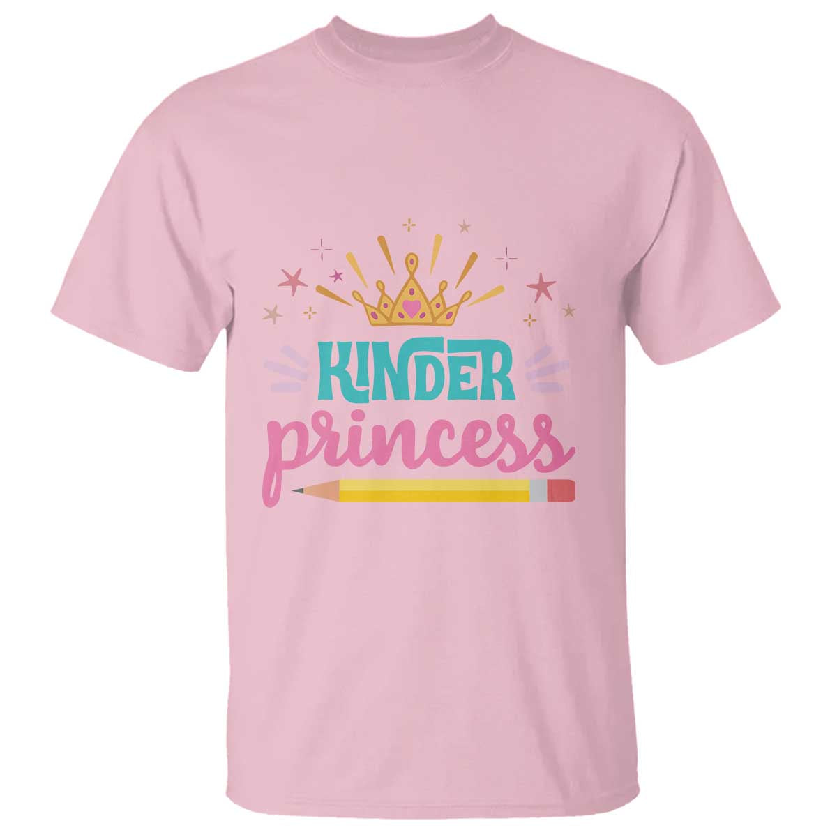 Back To School T Shirt Kinder Princess Lovely Yellow Crown Pencil Cute Star - Wonder Print Shop