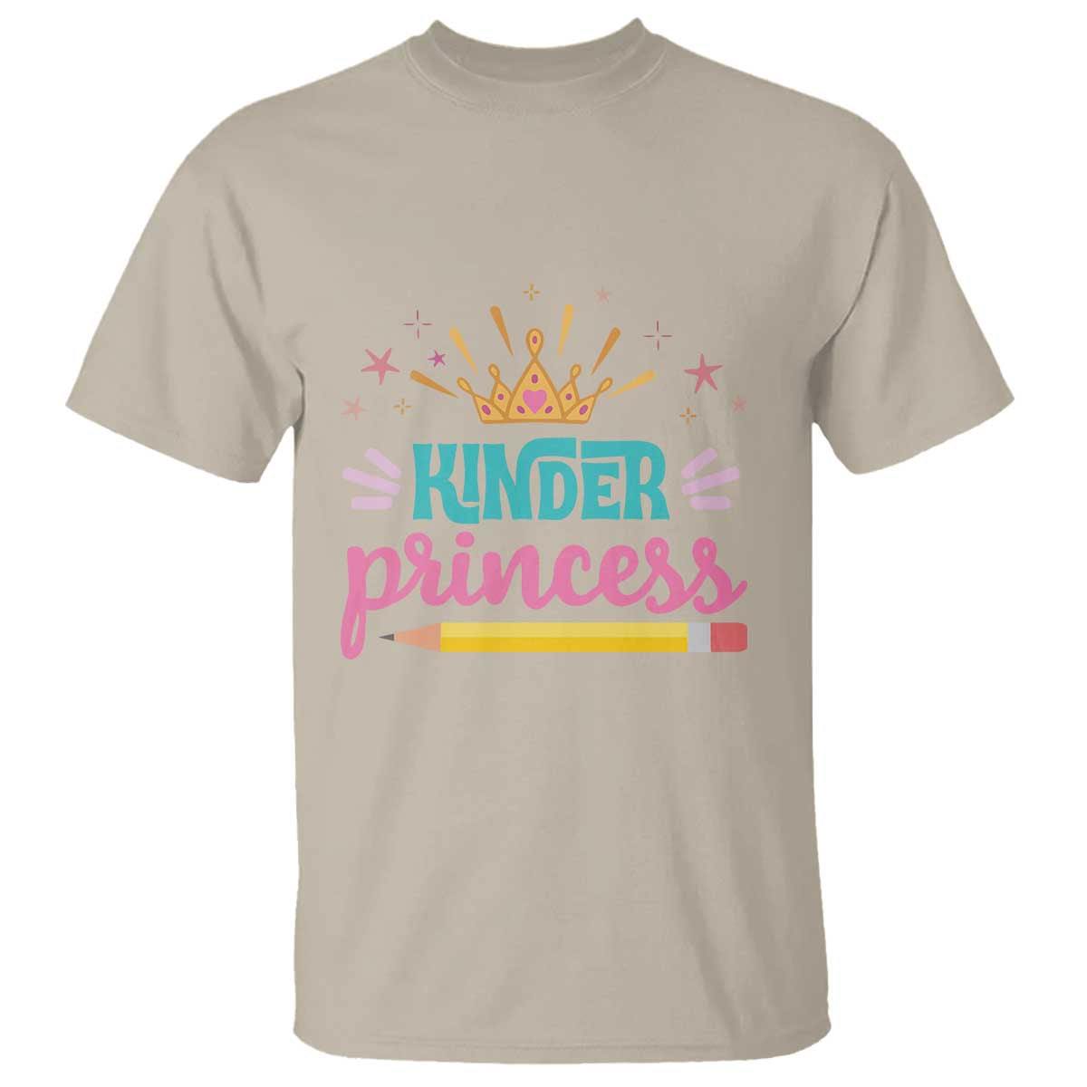 Back To School T Shirt Kinder Princess Lovely Yellow Crown Pencil Cute Star - Wonder Print Shop