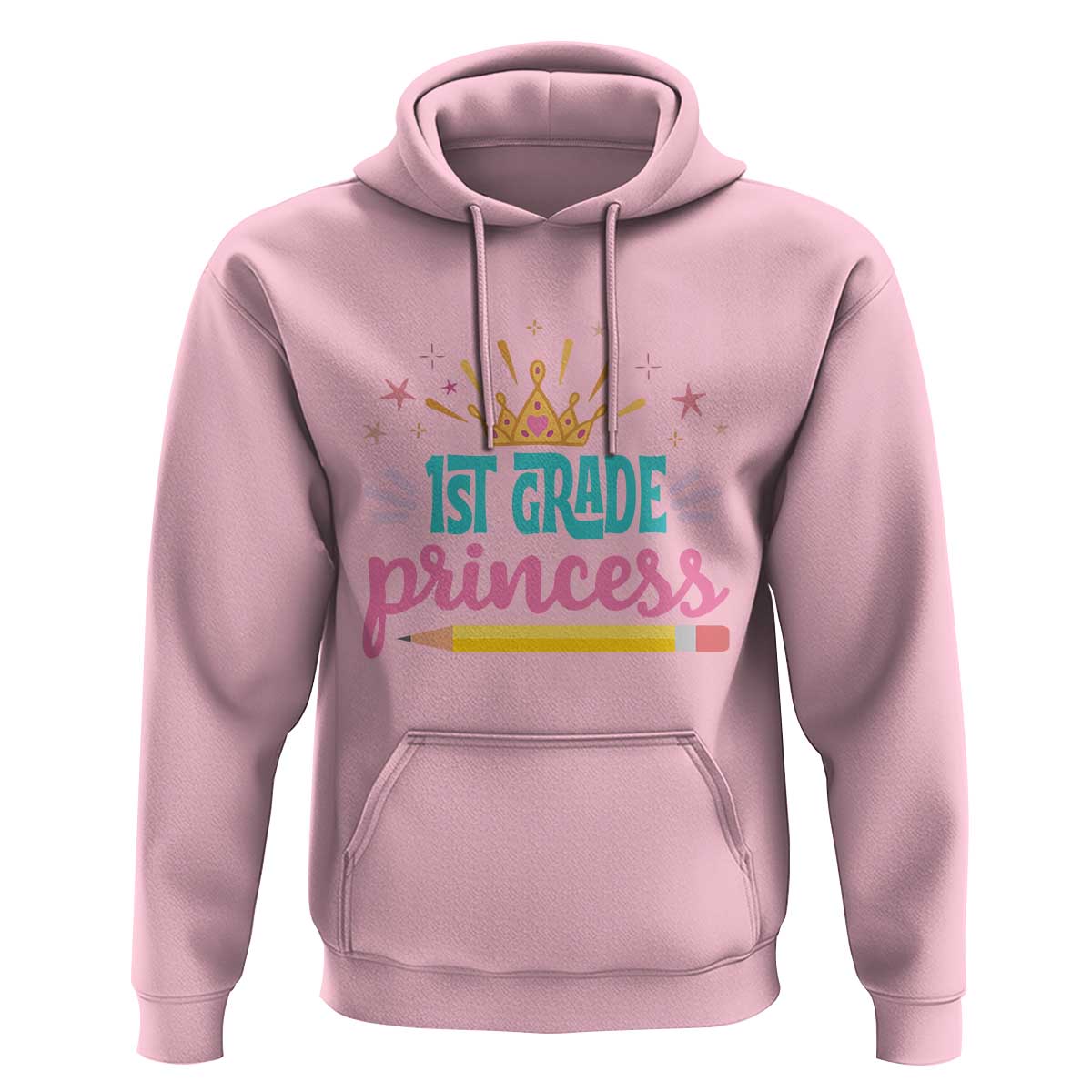 Back To School Hoodie 1ST Grade Princess Lovely Yellow Crown Pencil Cute Star - Wonder Print Shop