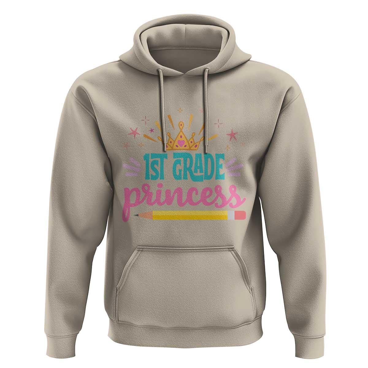 Back To School Hoodie 1ST Grade Princess Lovely Yellow Crown Pencil Cute Star - Wonder Print Shop