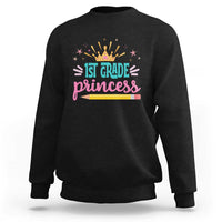Back To School Sweatshirt 1ST Grade Princess Lovely Yellow Crown Pencil Cute Star - Wonder Print Shop