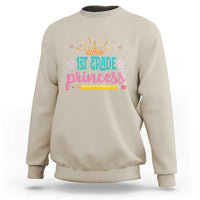 Back To School Sweatshirt 1ST Grade Princess Lovely Yellow Crown Pencil Cute Star - Wonder Print Shop