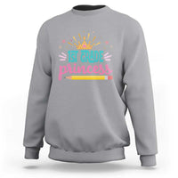 Back To School Sweatshirt 1ST Grade Princess Lovely Yellow Crown Pencil Cute Star - Wonder Print Shop