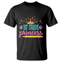 Back To School T Shirt 1ST Grade Princess Lovely Yellow Crown Pencil Cute Star - Wonder Print Shop