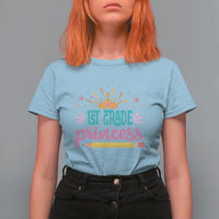 Back To School T Shirt For Women 1ST Grade Princess Lovely Yellow Crown Pencil Cute Star - Wonder Print Shop