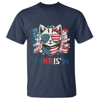Harris'24 T Shirt Childless Cat Lady American Flag Sunglasses - Wonder Print Shop