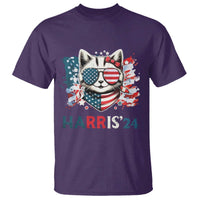Harris'24 T Shirt Childless Cat Lady American Flag Sunglasses - Wonder Print Shop