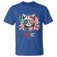 Harris'24 T Shirt Childless Cat Lady American Flag Sunglasses - Wonder Print Shop
