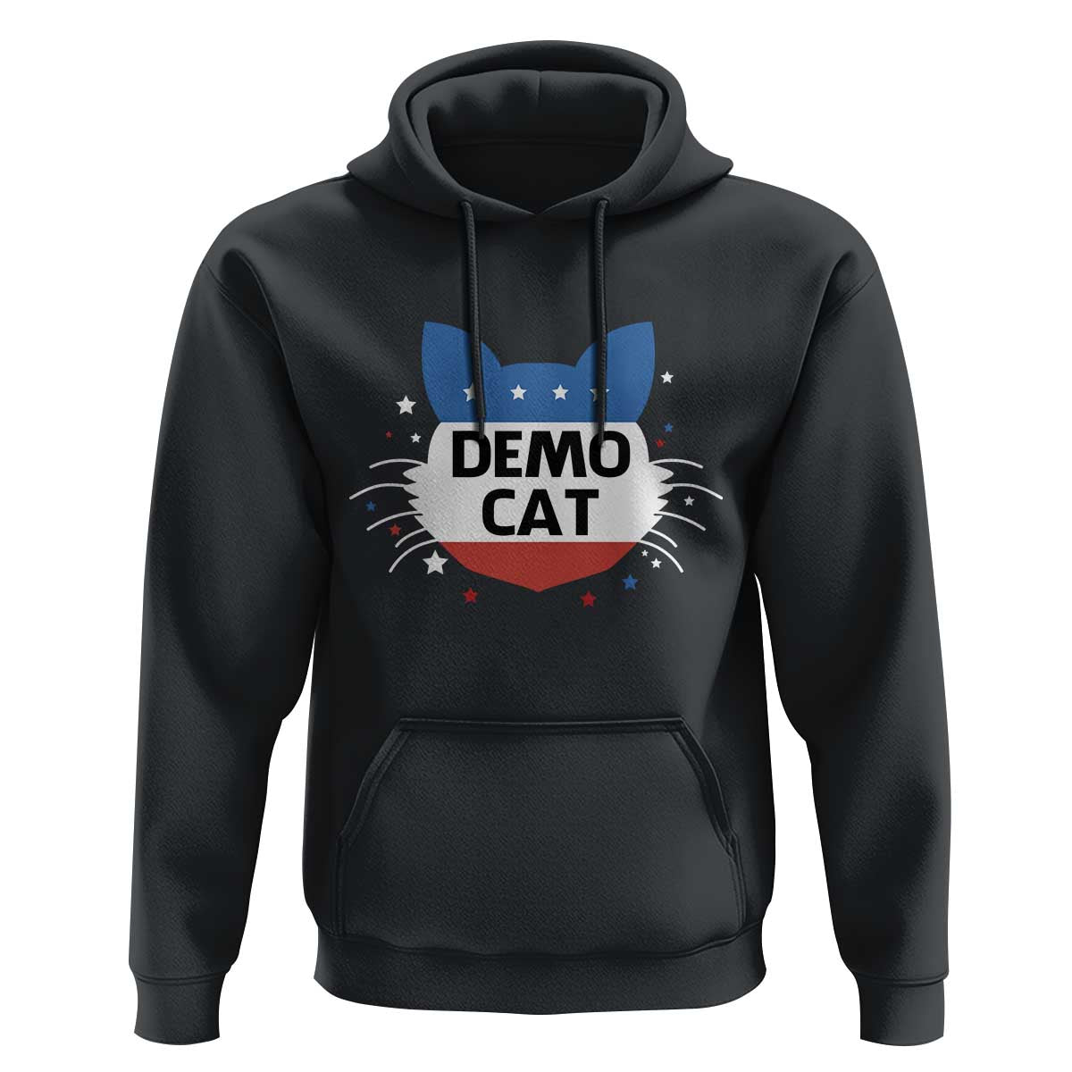 Funny American Cat Hoodie Demo Cat Star US Flag - Wonder Print Shop