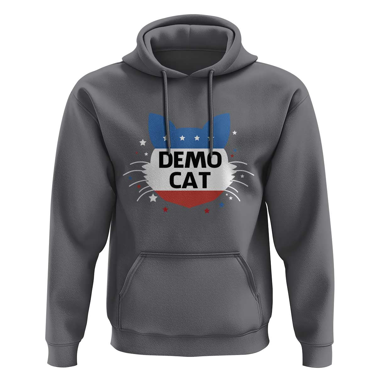 Funny American Cat Hoodie Demo Cat Star US Flag - Wonder Print Shop