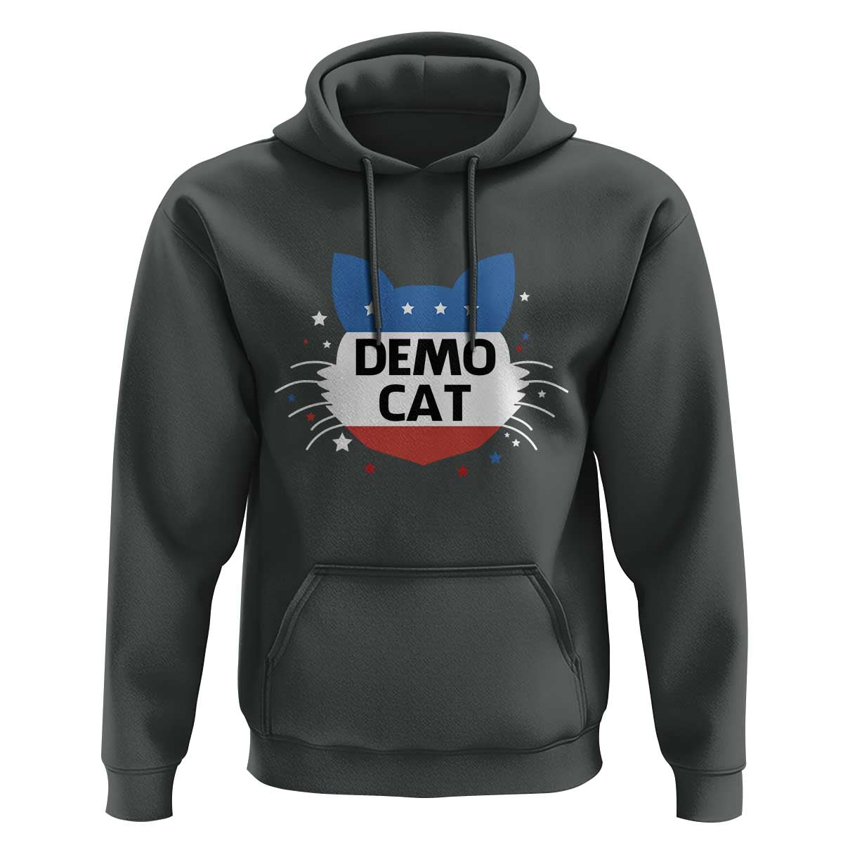 Funny American Cat Hoodie Demo Cat Star US Flag - Wonder Print Shop