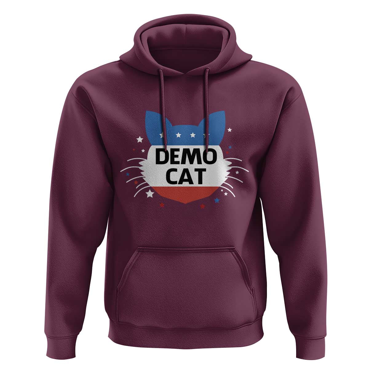 Funny American Cat Hoodie Demo Cat Star US Flag - Wonder Print Shop