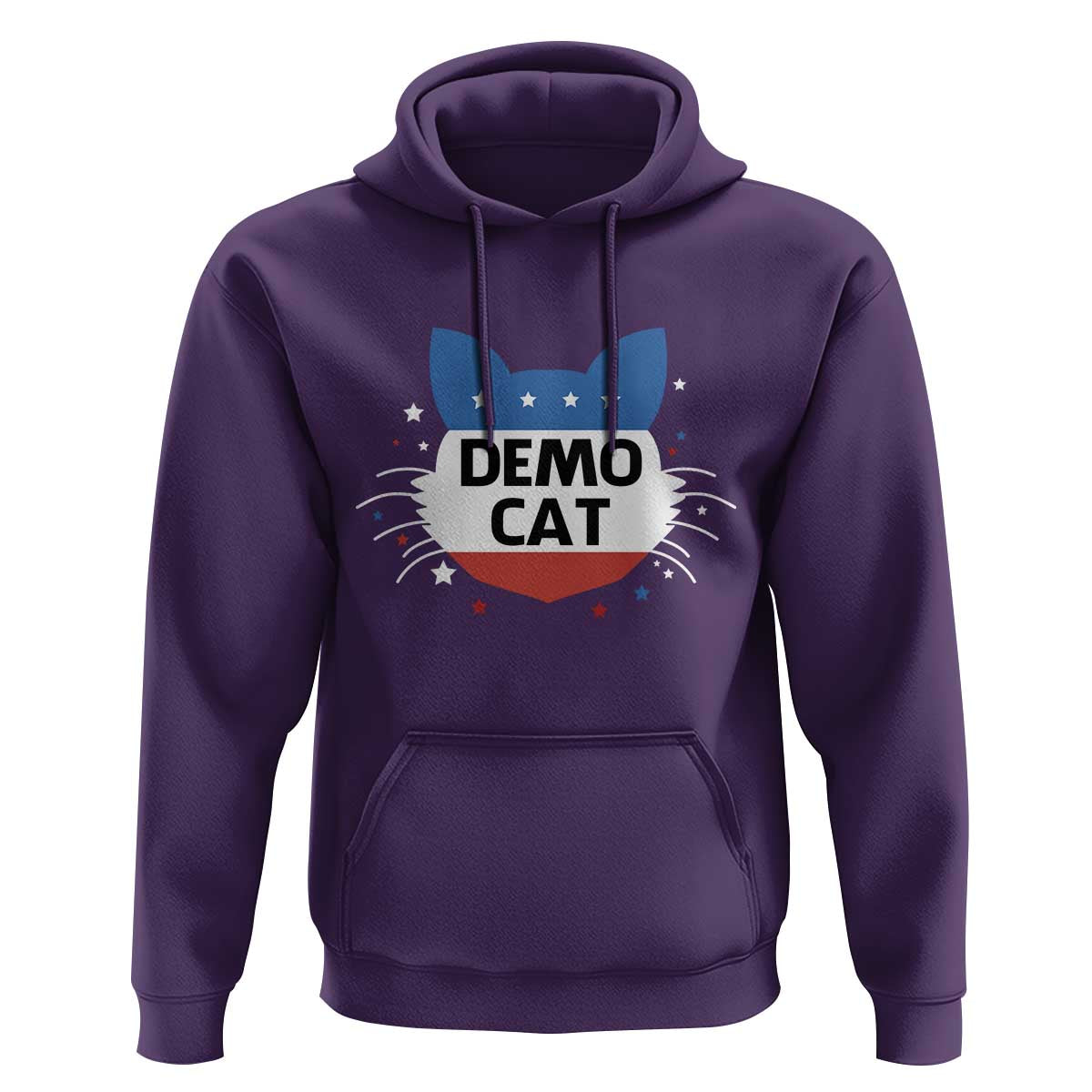 Funny American Cat Hoodie Demo Cat Star US Flag - Wonder Print Shop
