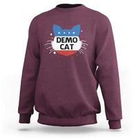 Funny American Cat Sweatshirt Demo Cat Star US Flag - Wonder Print Shop
