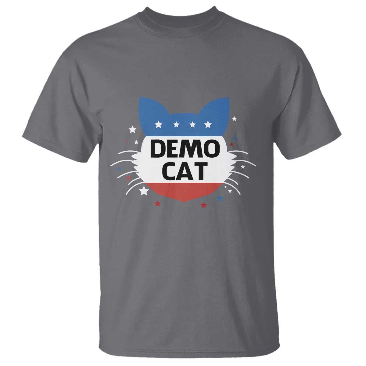 Funny American Cat T Shirt Demo Cat Star US Flag - Wonder Print Shop