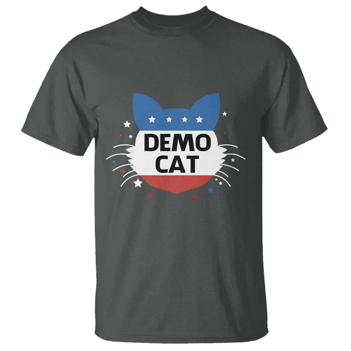 Funny American Cat T Shirt Demo Cat Star US Flag - Wonder Print Shop