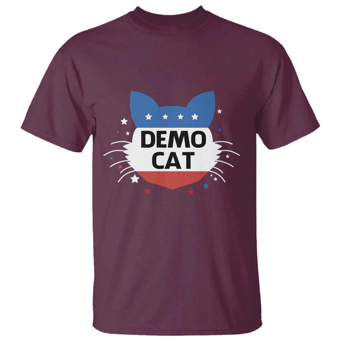 Funny American Cat T Shirt Demo Cat Star US Flag - Wonder Print Shop