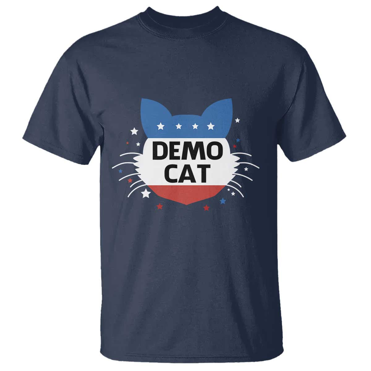 Funny American Cat T Shirt Demo Cat Star US Flag - Wonder Print Shop